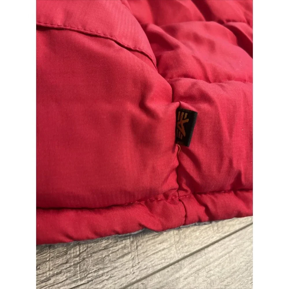 Alpha Industries‎ Puffer Vest Boys 3T Red Gray Reversible Pockets Snap Outerwear